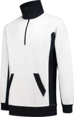 Workman Sweater Zipper Wit/ Navy