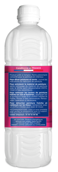 White Spirit Désaromatisé Onyx gamme Bricolage - 1L
